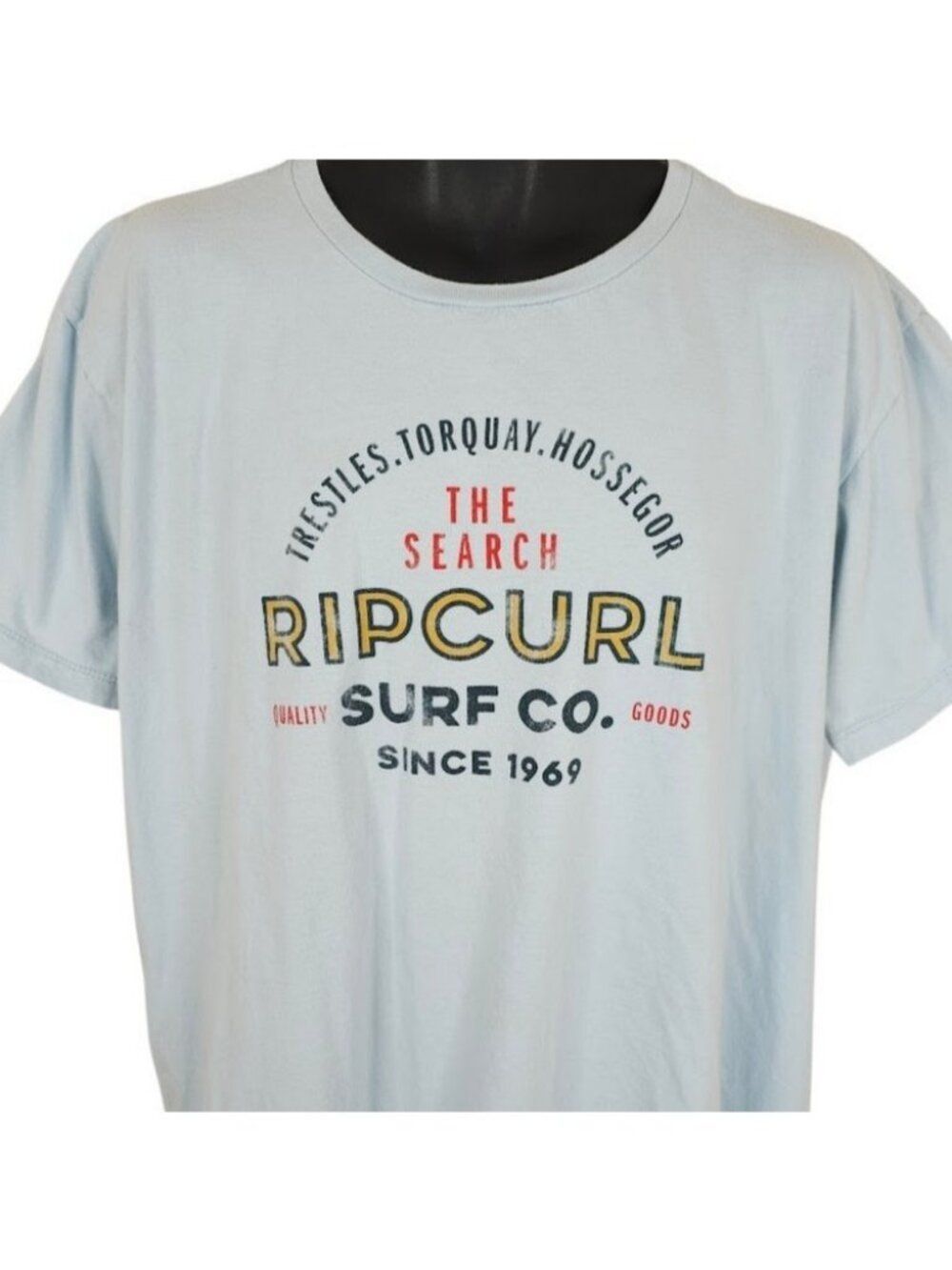 Rip Curl T Shirt Mens Size 2XL Blue Surfing Surfer Trestles Torquay Hossegor
